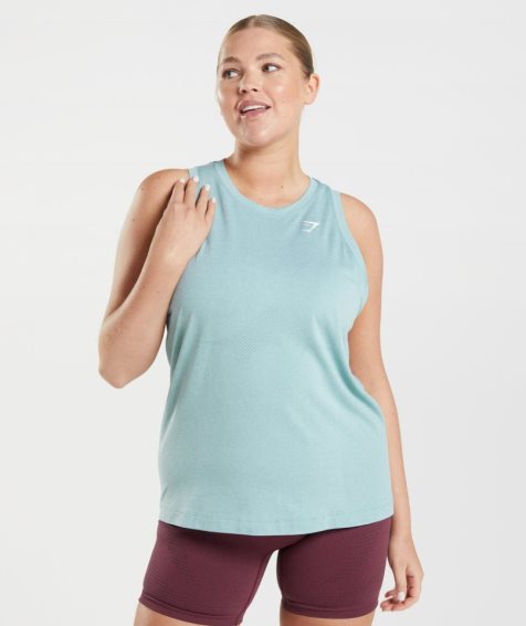 Women's Gymshark Vital Seamless 2.0 Light Tanks Blue | NZ 5UCZPM